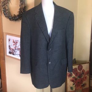 HICKEY-FREEMAN size 44R Black / Charcoal /Gray Cashmere/Wool
Made USA Sportcoat